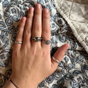 Sterling silver band ring dolphins